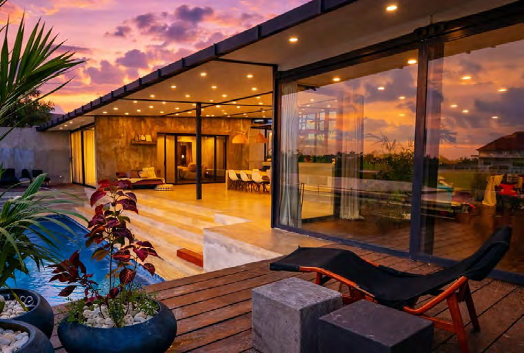 Living area at night
